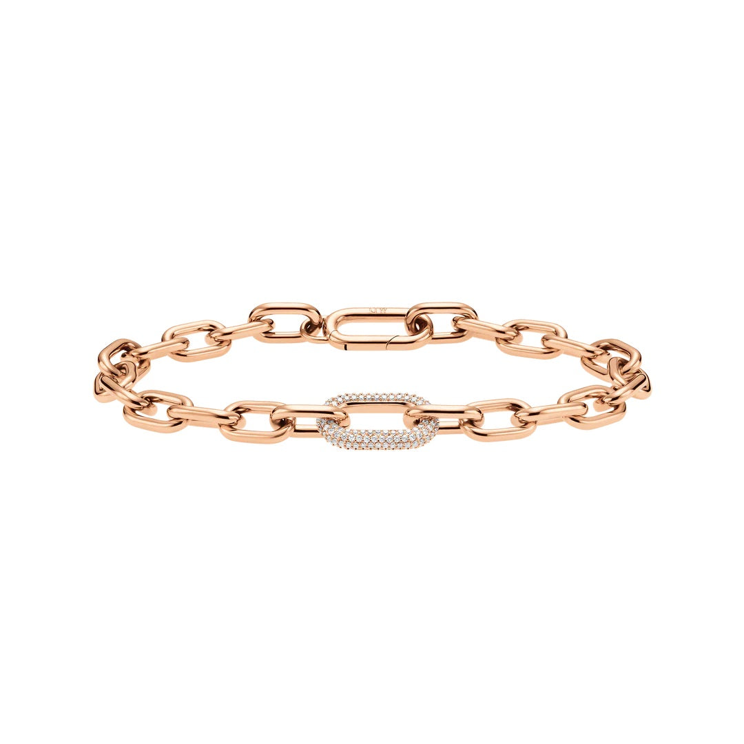 Bracciale DW Crystal Link Rose Gold DW00400574 donna 175 mm-2b Gioielli