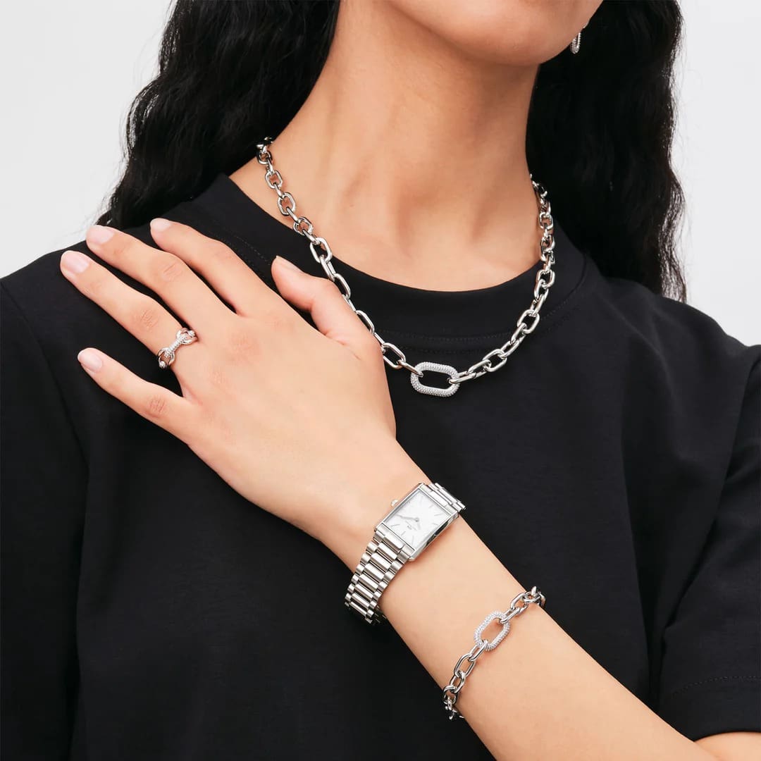 Anello DW Crystal Link Silver DW00400615 donna misura 12-2b Gioielli