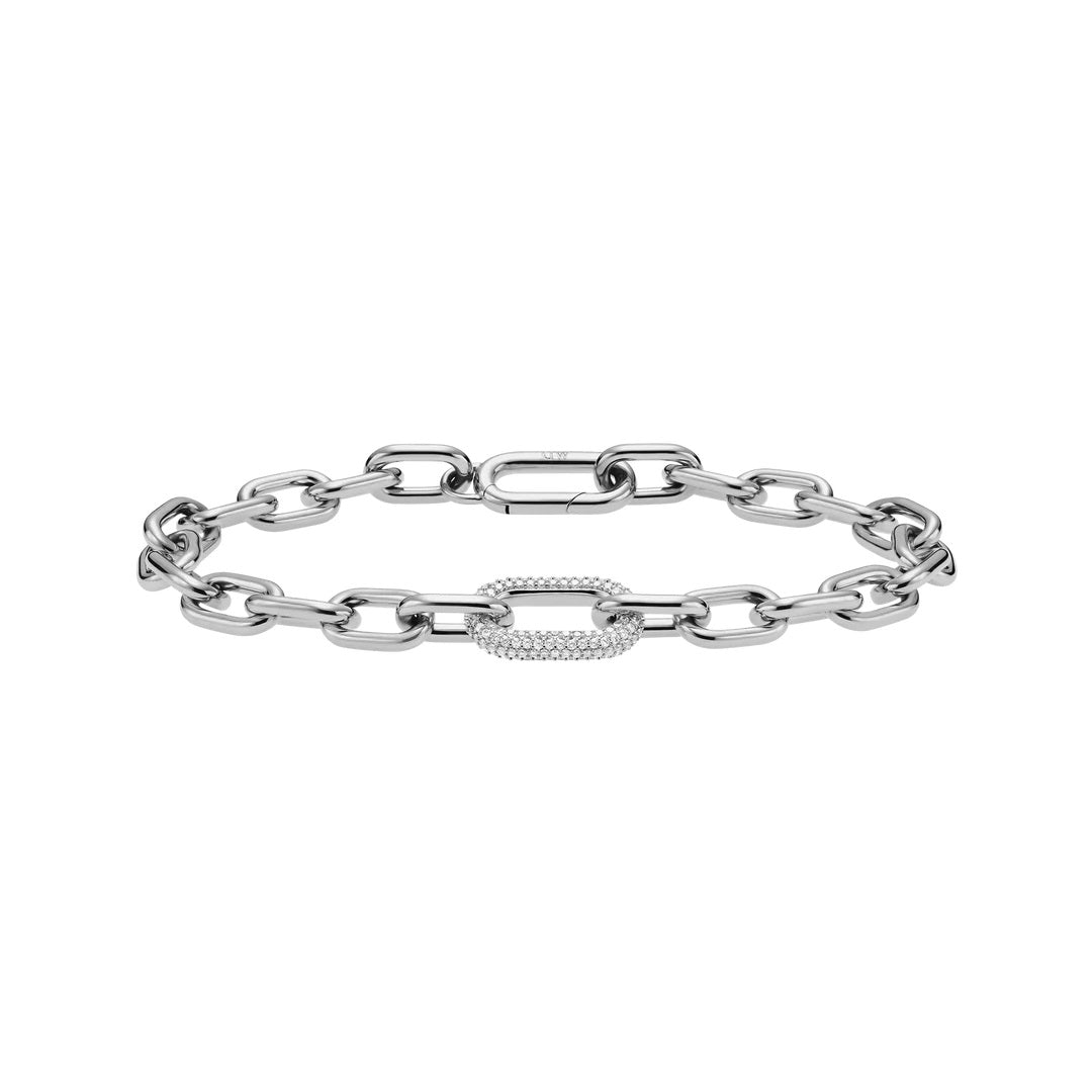 Bracciale DW Crystal Link Silver DW00400610 donna 175 mm-2b Gioielli