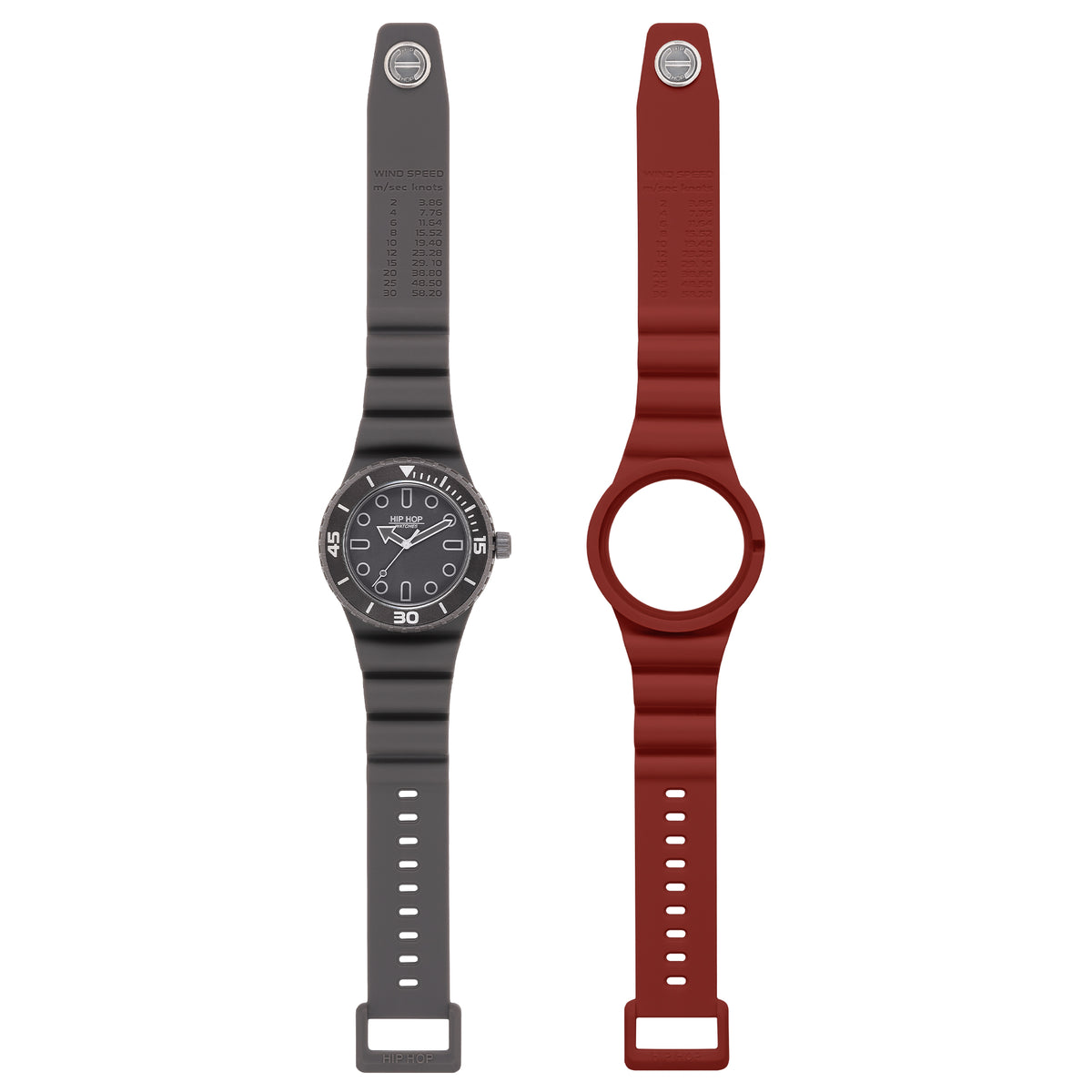 Orologio Hip Hop Master HWU1334 uomo 41 mm grigio/bordeaux