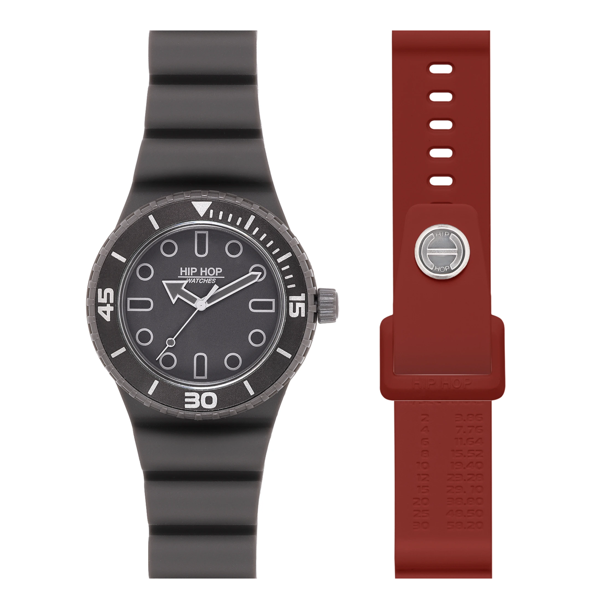 Orologio Hip Hop Master HWU1334 uomo 41 mm grigio/bordeaux-2b Gioielli