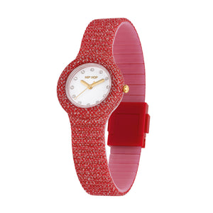Orologio Hip Hop Shimmer Crush HWU1338 donna 32 mm rosso