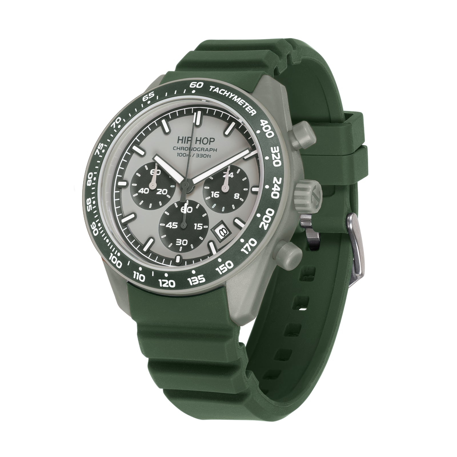 Orologio Hip Hop XT10 HWU1347 cronografo uomo 42 mm verde oliva-2b Gioielli