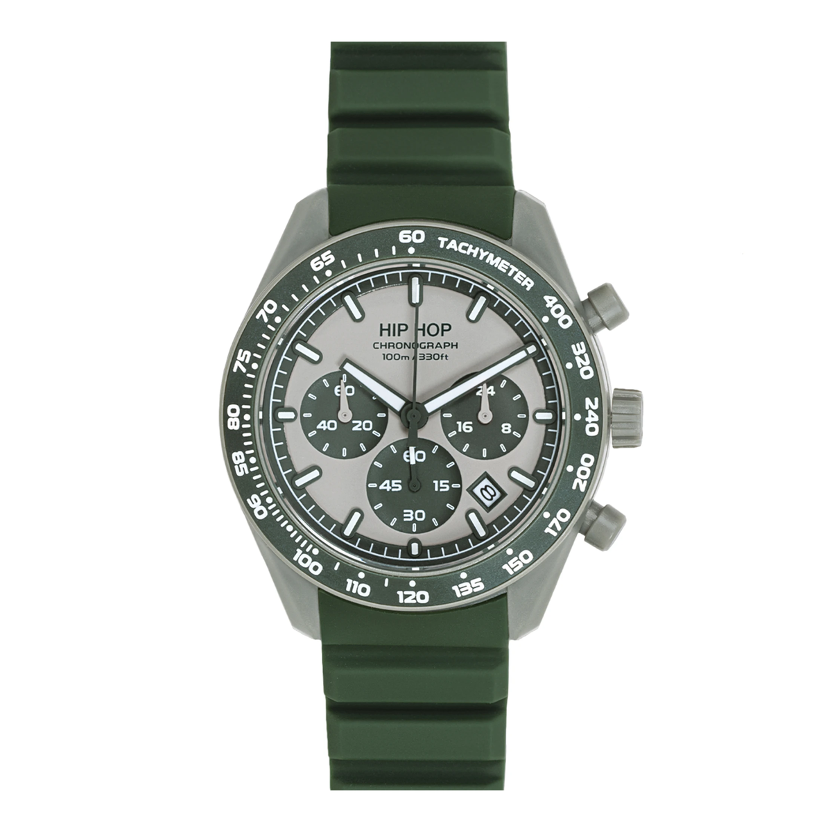 Orologio Hip Hop XT10 HWU1347 cronografo uomo 42 mm verde oliva-2b Gioielli