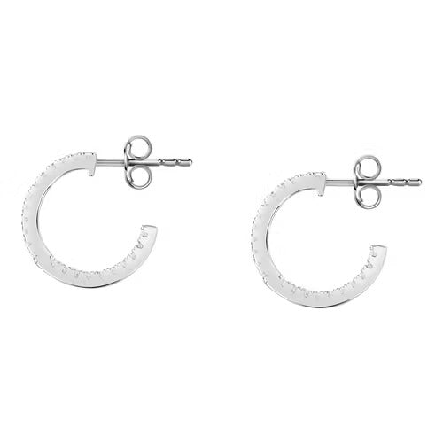 Morellato Orecchini Donna Argento 925 E Zirconi Bianchi, Cerchio 15mm, Collezione Tesori - SAIW146, Confezione Originale
