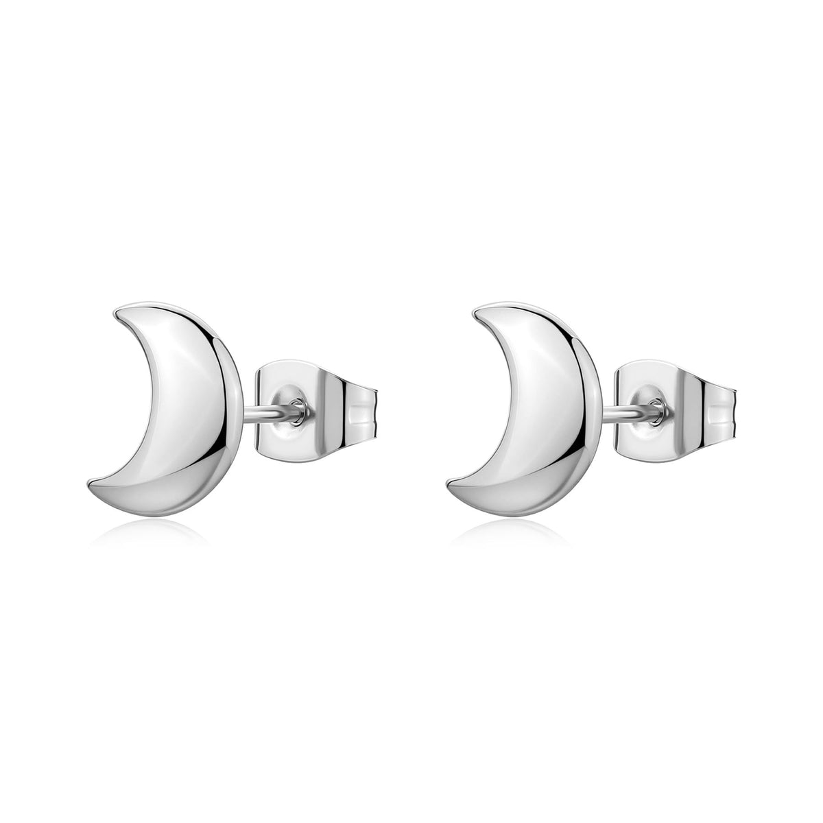 Orecchini S'Agapõ Click SCK298 donna acciaio 316L luna 9,5 mm-2b Gioielli