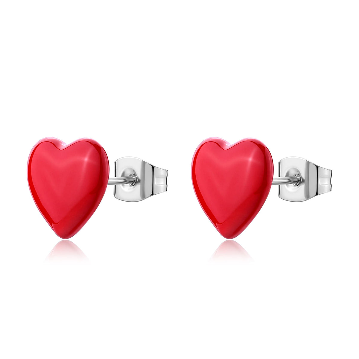 Orecchini S’Agapõ Click SCK300 cuore smaltato rosso