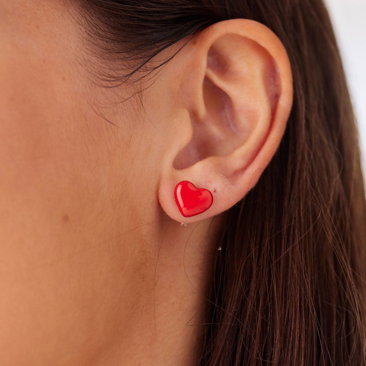 Orecchini S’Agapõ Click SCK300 cuore smaltato rosso