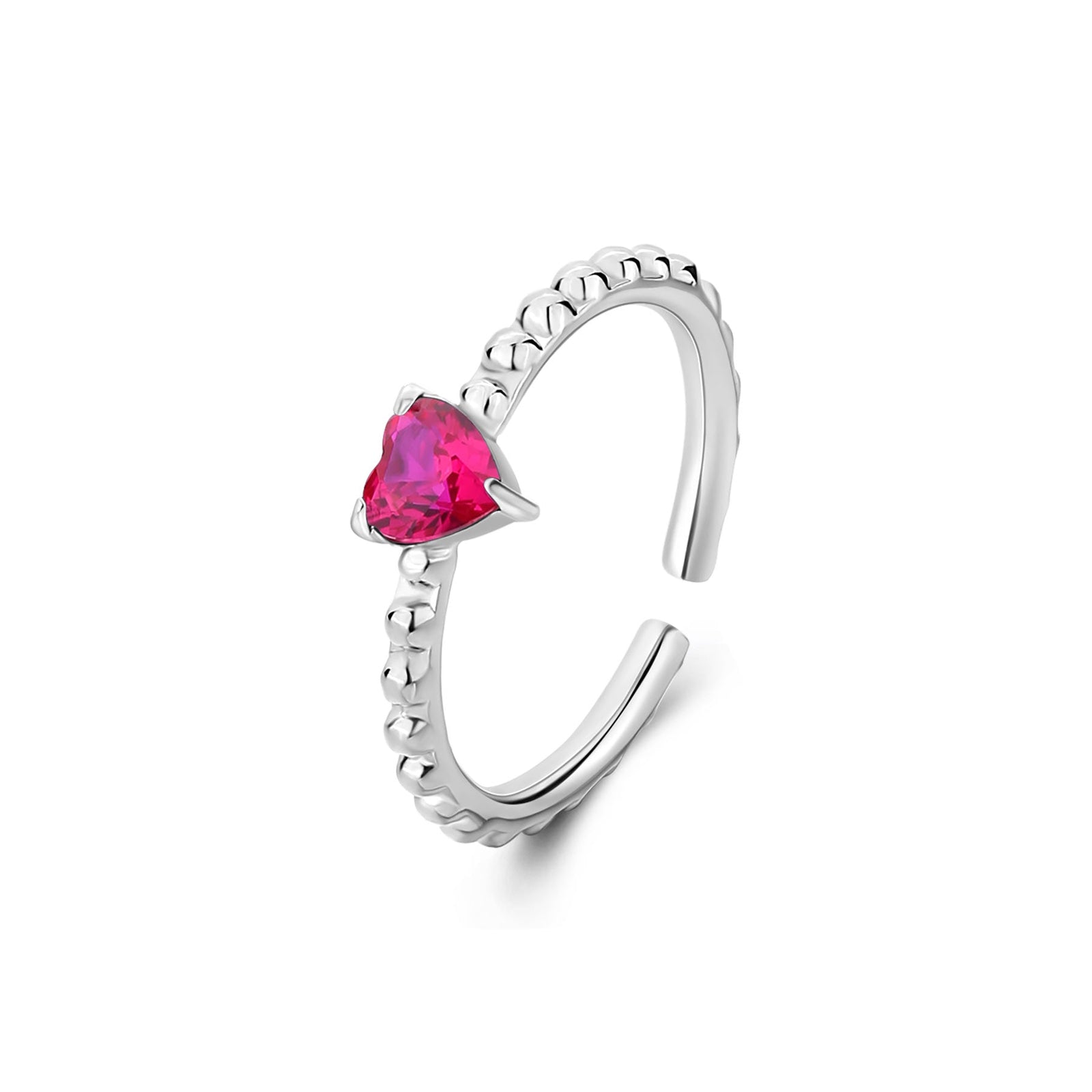 Anello S’Agapõ Dazzly SDZ126 cuore con zirconia rubino – misura universale-2b Gioielli