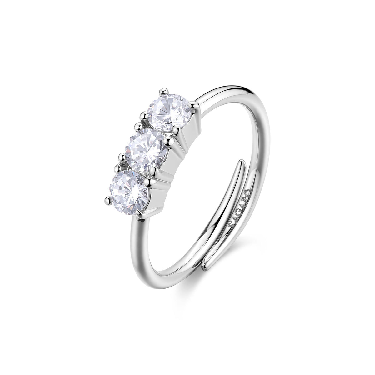 Anello regolabile S'Agapõ DAZZLY SDZ155 – Acciaio e zirconi-2b Gioielli
