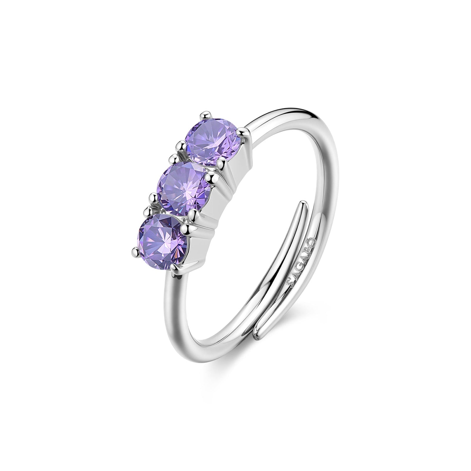 Anello regolabile S'Agapõ DAZZLY SDZ156 – Zirconi viola ametista-2b Gioielli
