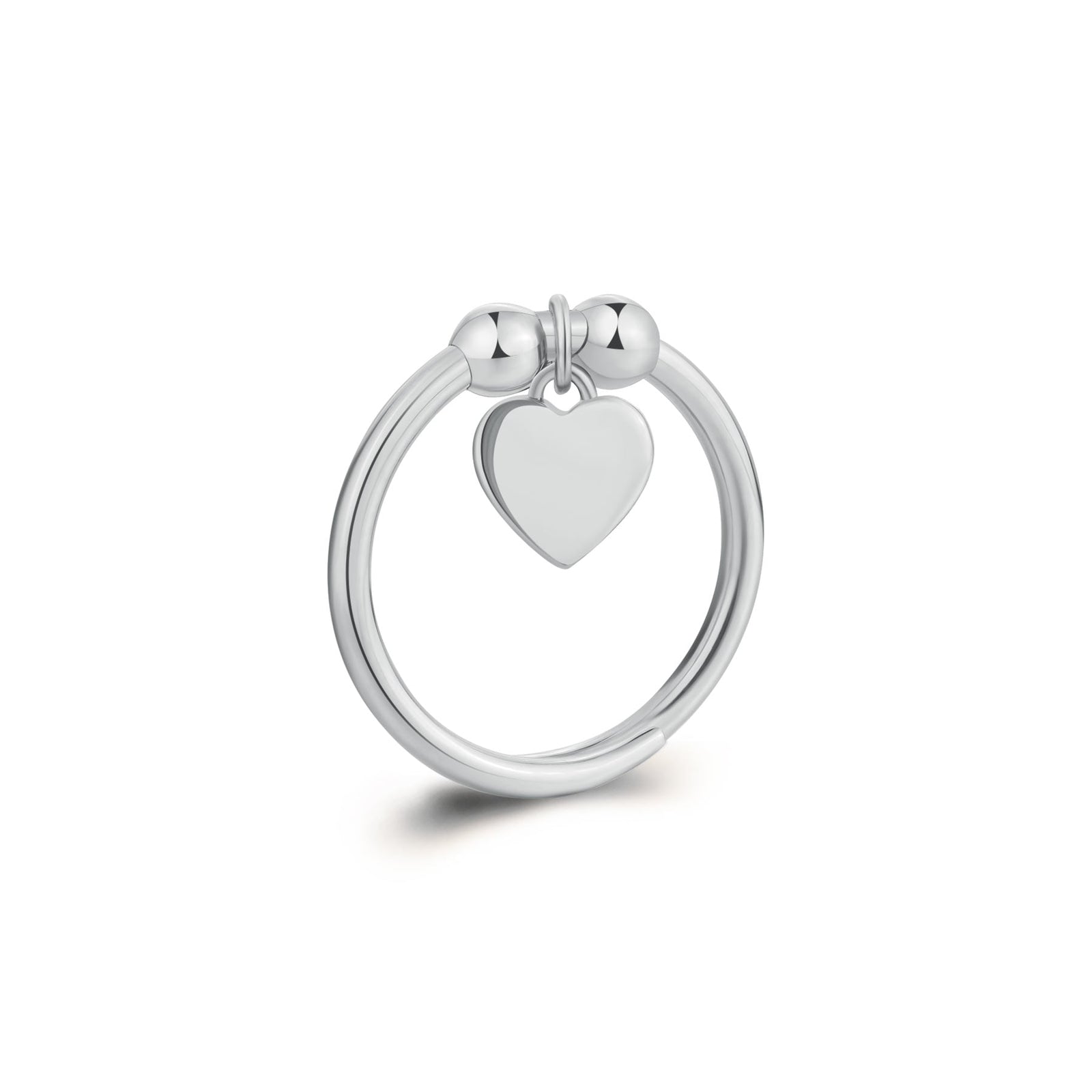 Anello S’Agapõ Feelings SFE31 cuore pendente e sfere in acciaio – misura universale-2b Gioielli