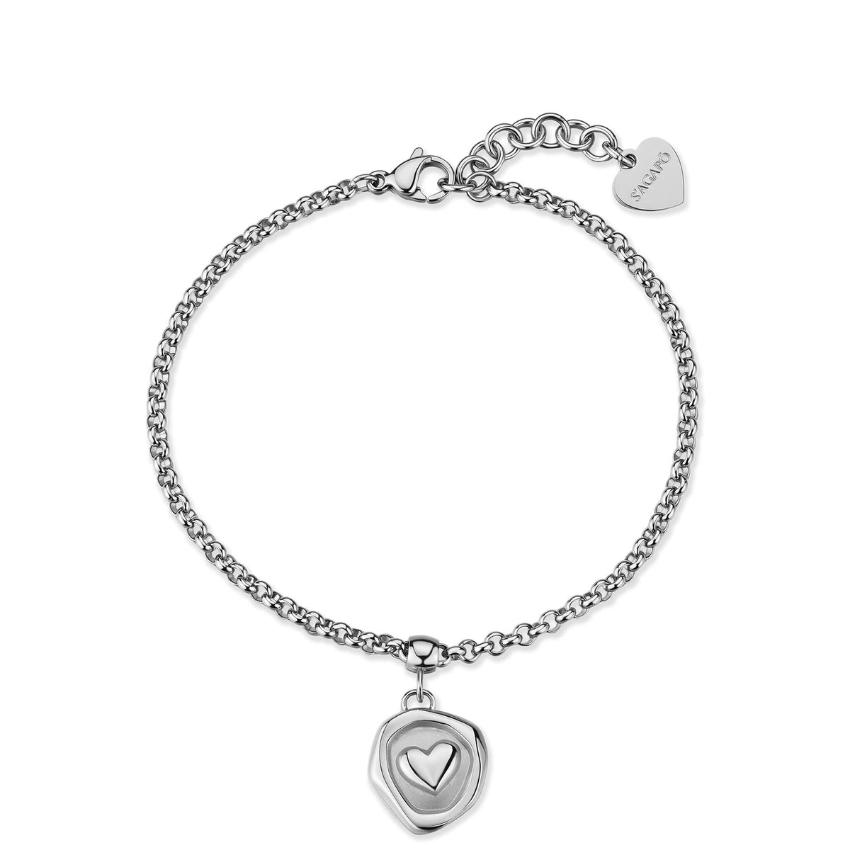 Bracciale S'Agapõ Feelings SFE44 donna acciaio 316L cuore-2b Gioielli
