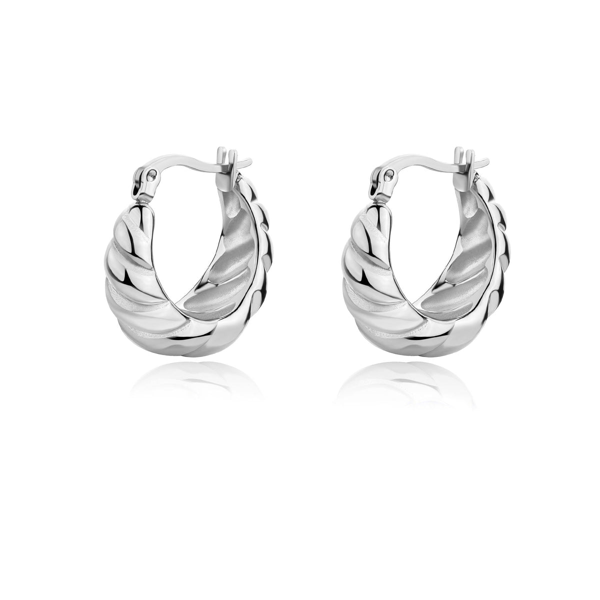 Orecchini S'Agapõ Chunky SHK59 donna cerchio torchon acciaio 20 mm-2b Gioielli