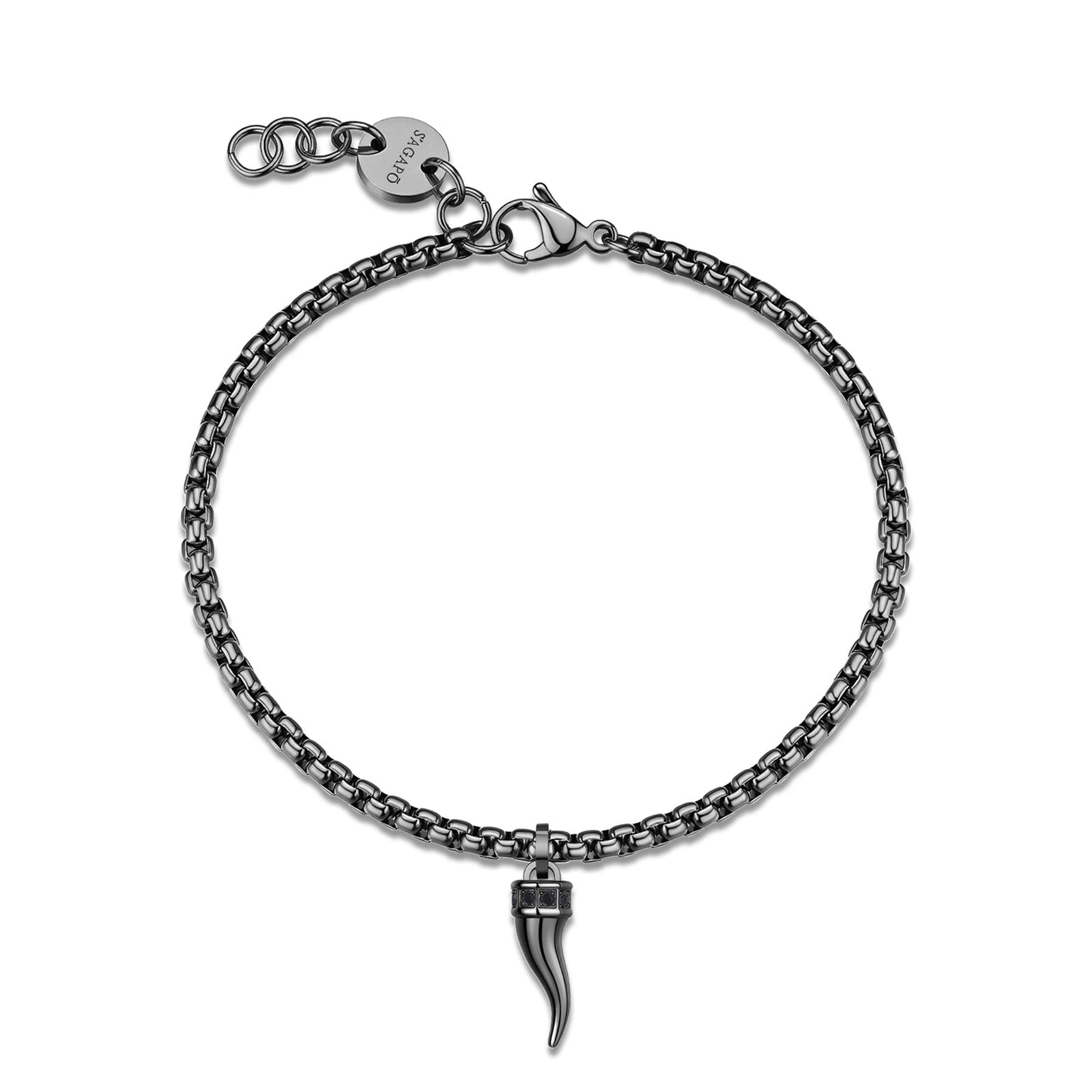 Bracciale S'Agapõ ROGUE SRG41 – Cornetto e zirconi neri-2b Gioielli