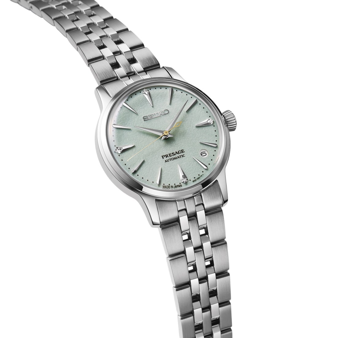 Orologio Seiko Presage Cocktail Frozen Mojito SRPL63J1 automatico donna diamanti 34 mm-2b Gioielli