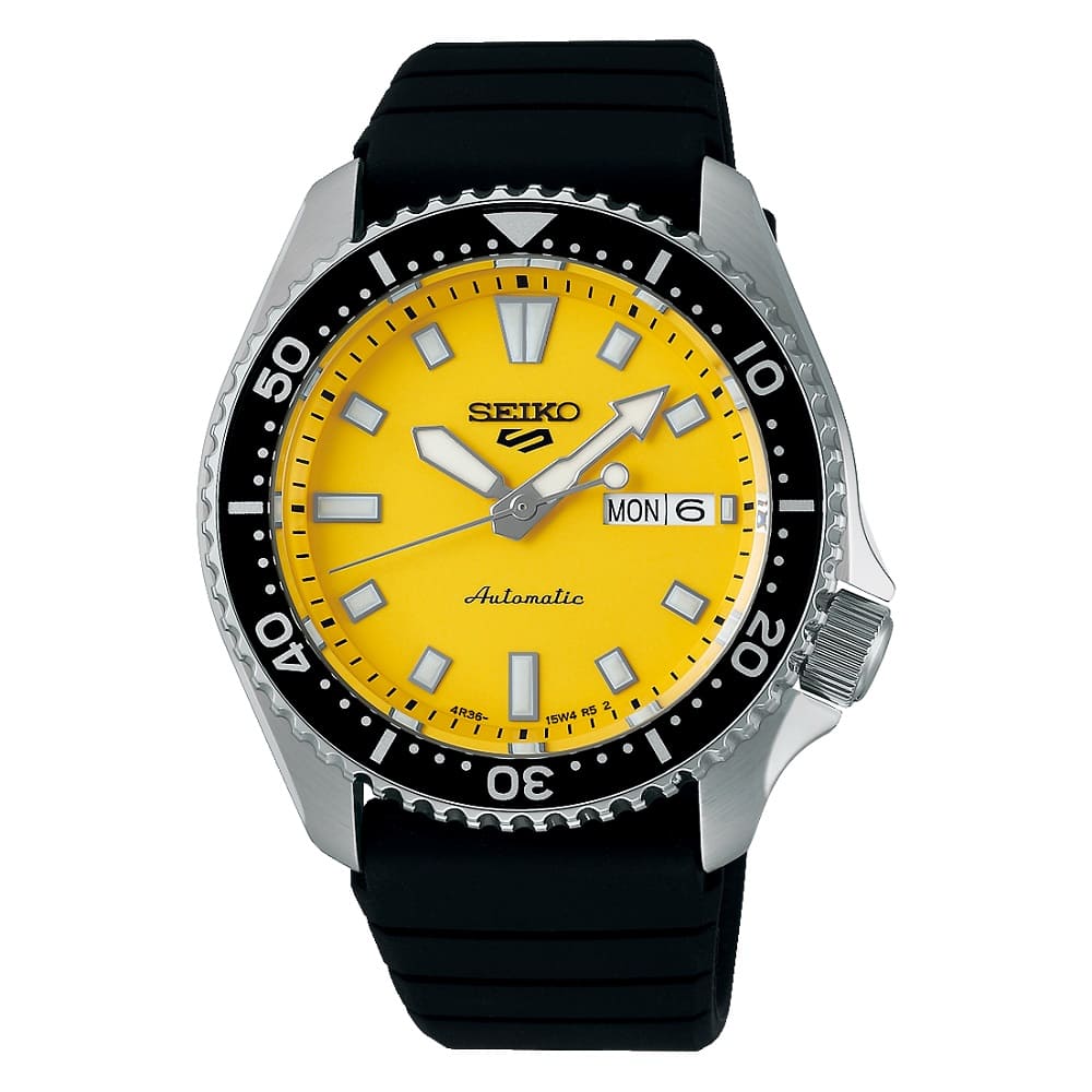 Orologio Seiko 5 Sports SRPL87K1 Ki-iro Yellow automatico uomo 42 mm-2b Gioielli