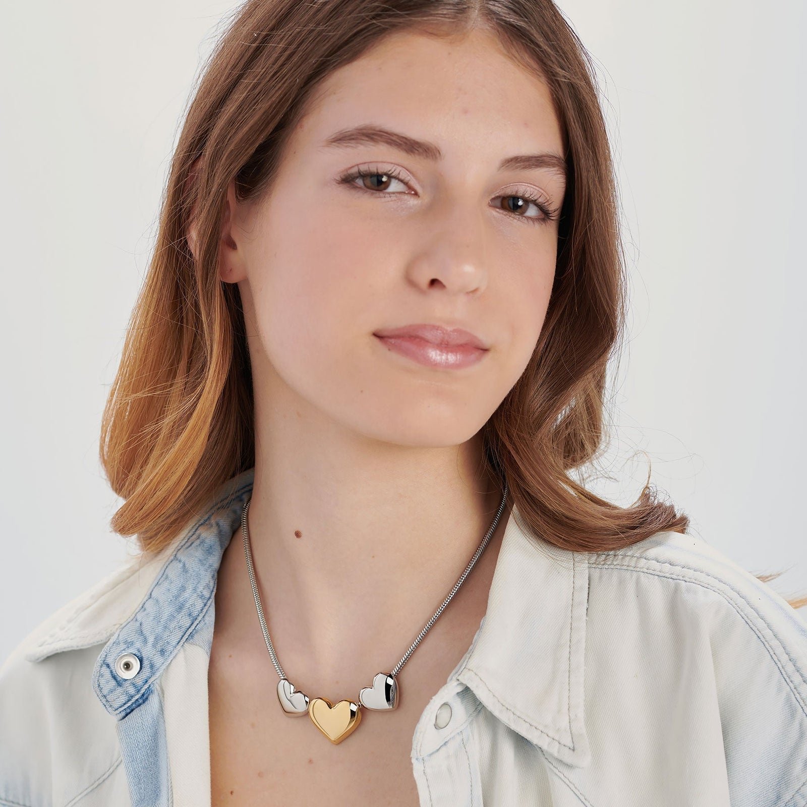 Collana S'Agapõ STELLAR SSE58 – Cuori centrali oro PVD-2b Gioielli