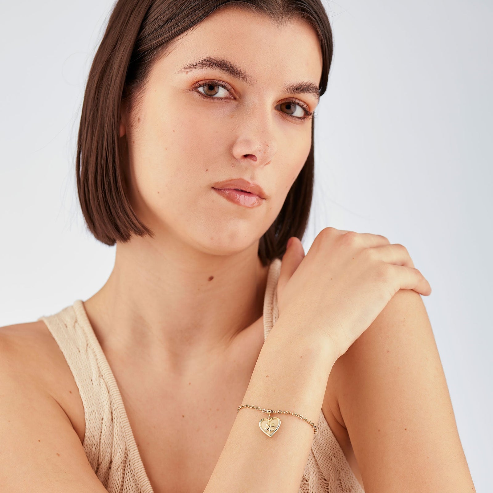 Bracciale S'Agapõ DUH DUH SUH19 – Cuore e quadrifoglio oro PVD-2b Gioielli