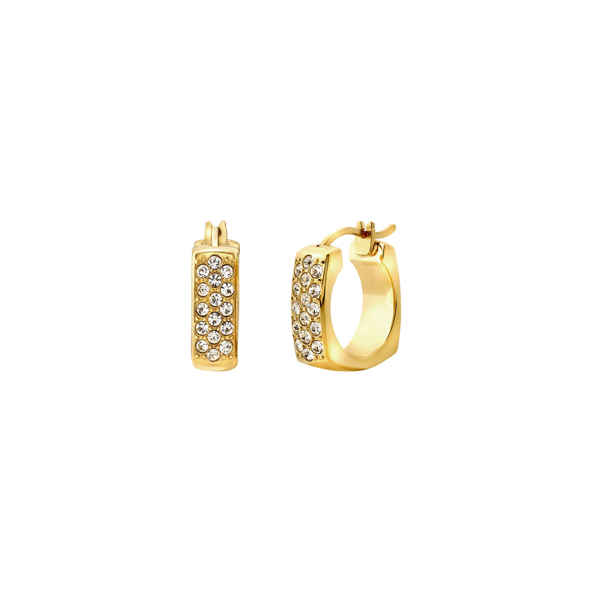 Orecchini Breil Tetra TJ4190 dorati a cerchio geometrico con zirconia, vista principale