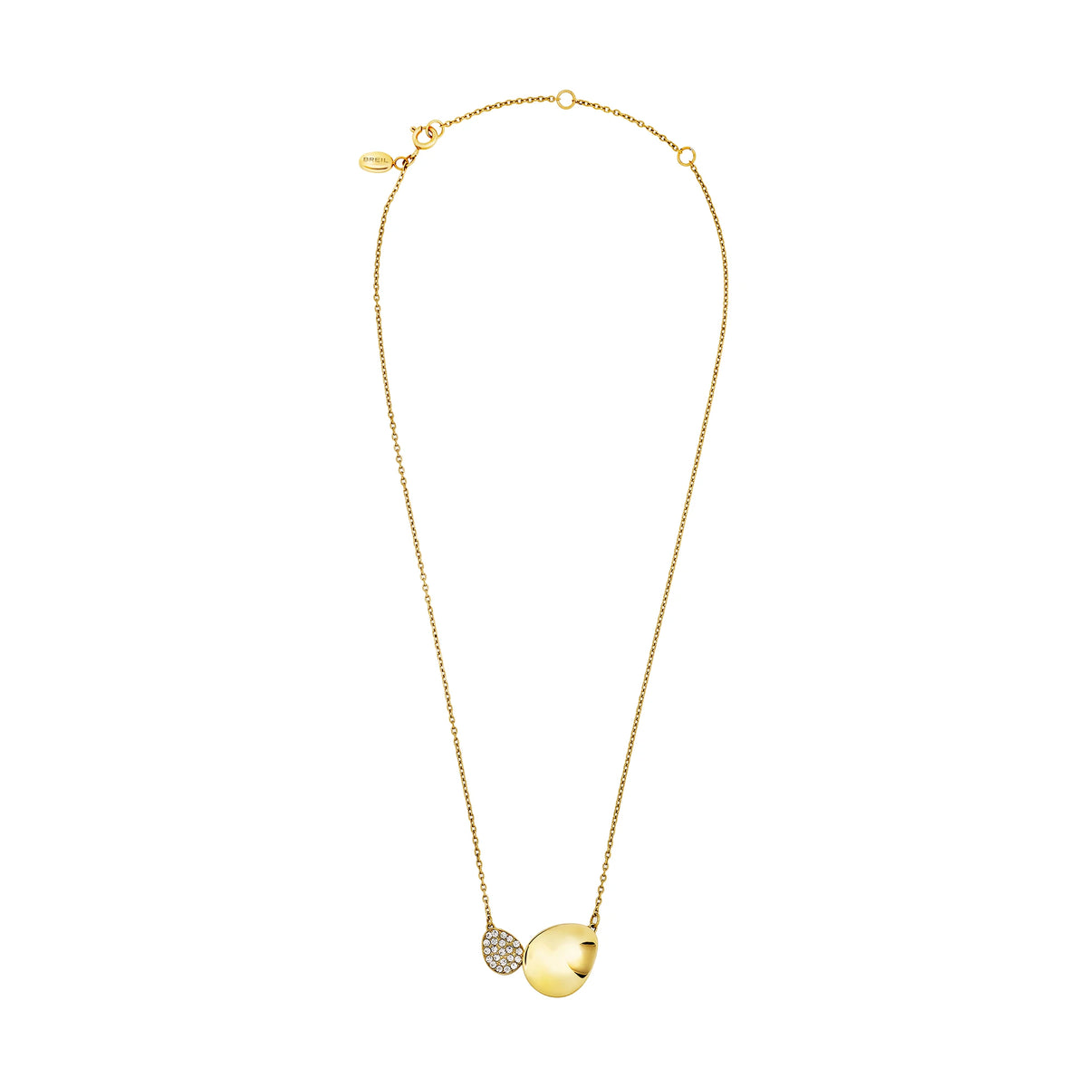 Collana Breil B Whisper Glow TJ4203 dorata con elemento centrale e cristalli, vista intera