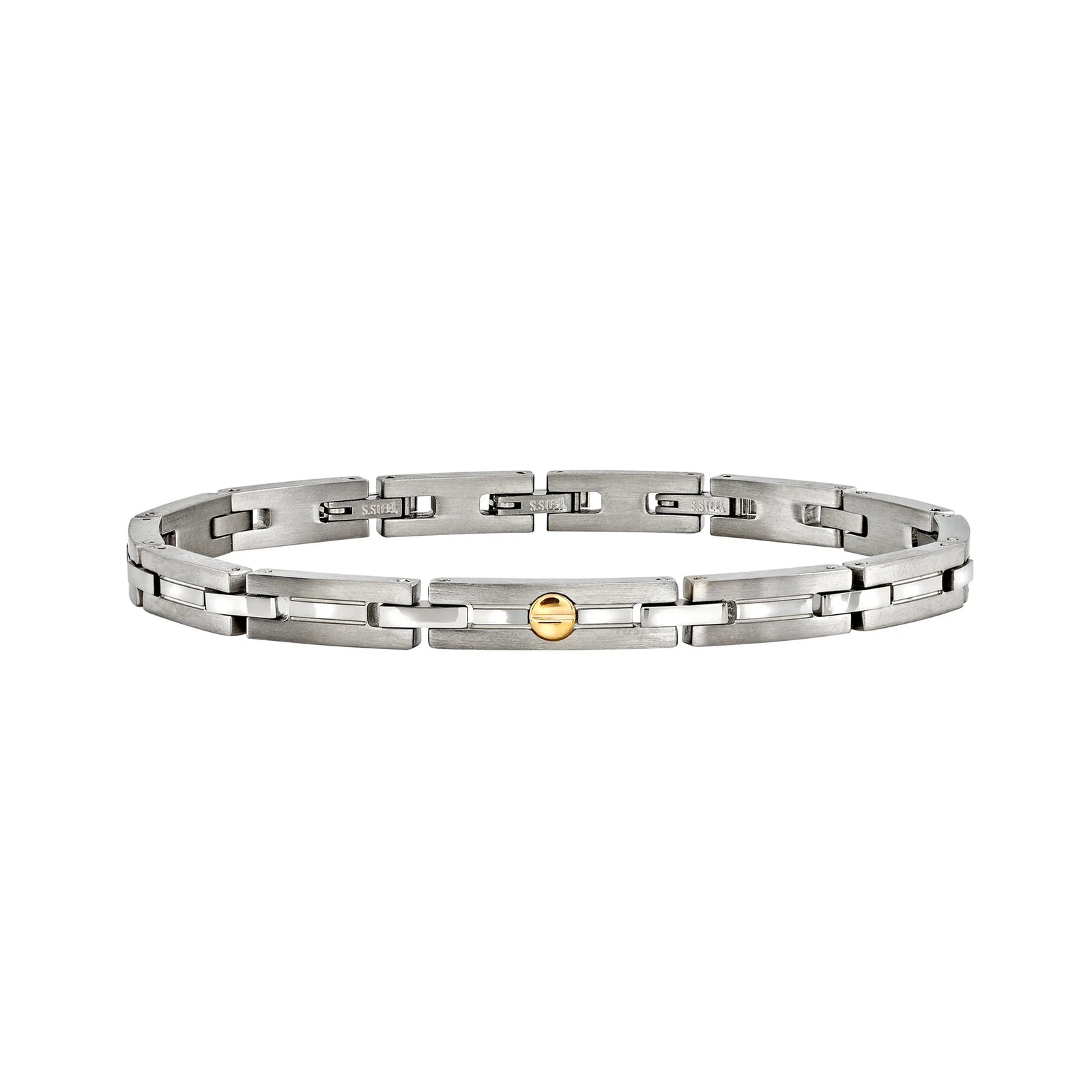 Bracciale Breil Duetto TJ4179 uomo acciaio e oro rosa 9 kt-2b Gioielli