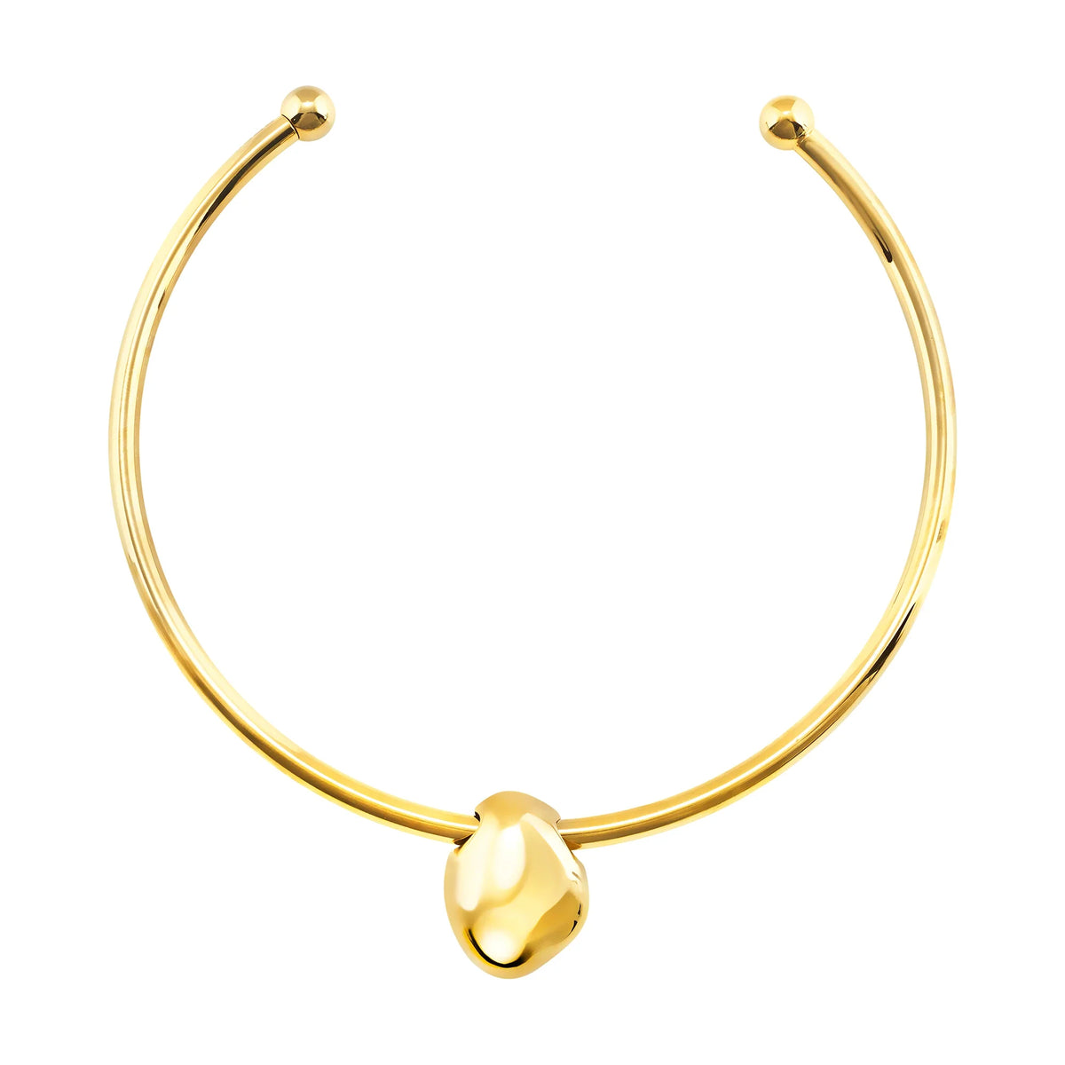 Collana rigida Breil Petra TJ4242 dorata con avventurina verde-2b Gioielli