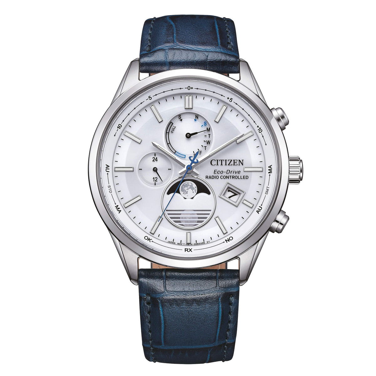 Citizen Tsuki-Yomi BY1030-09A Moon Phase cinturino pelle blu-2b Gioielli
