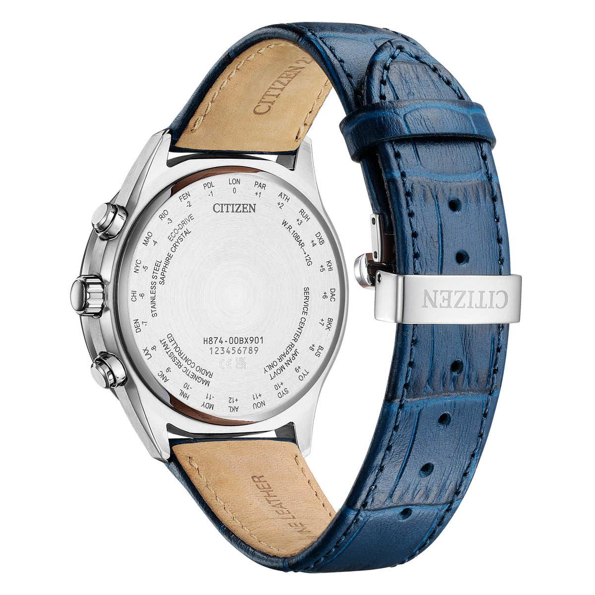 Citizen Tsuki-Yomi BY1030-09A Moon Phase cinturino pelle blu-2b Gioielli