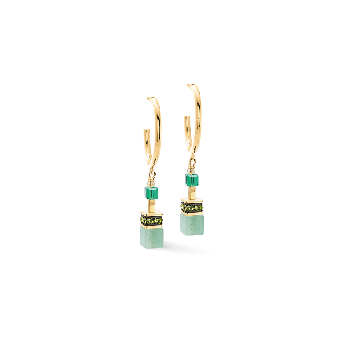 Orecchini Coeur de Lion GeoCUBE Precious Statement Emerald Garden 3039210516-2b Gioielli
