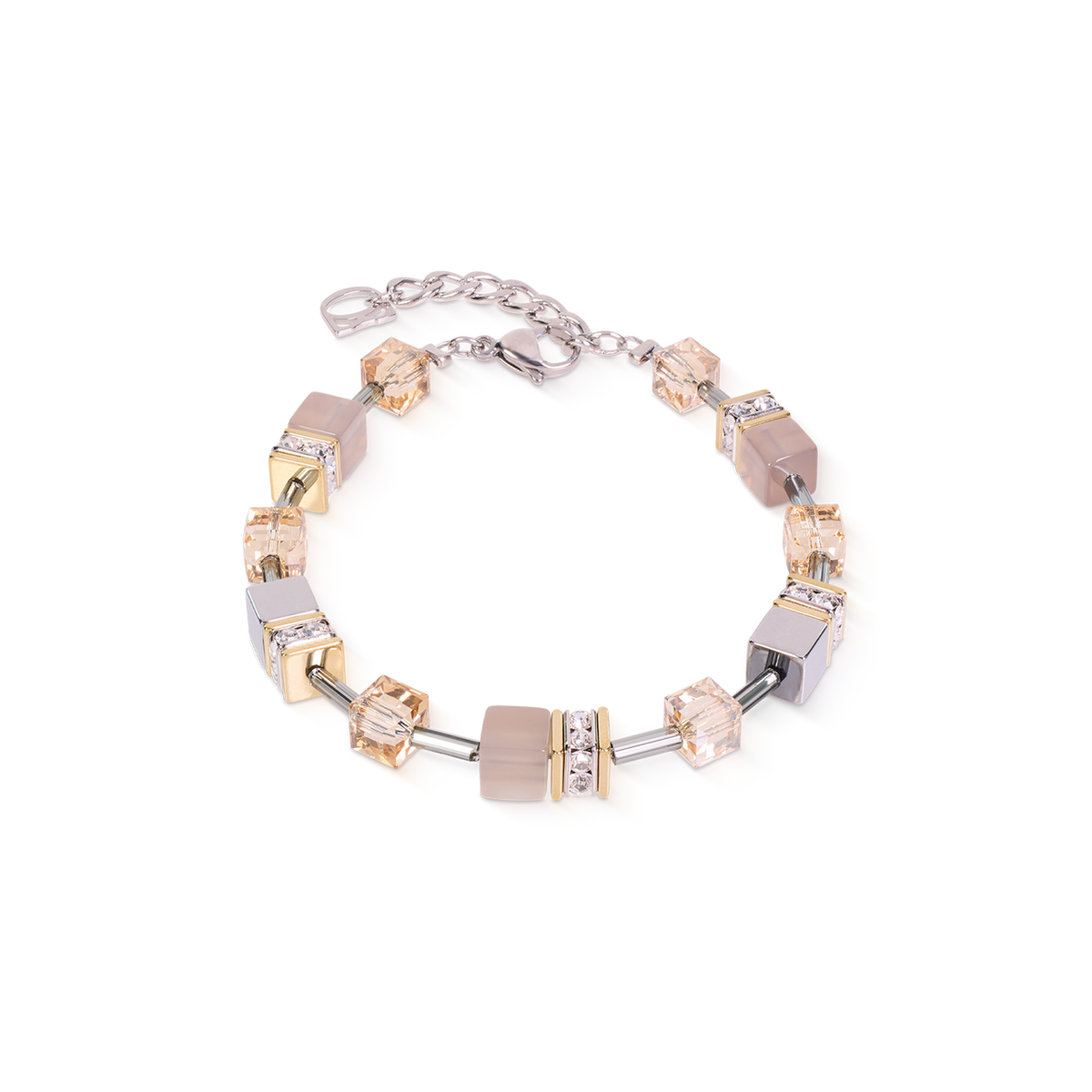 Bracciale Coeur de Lion GeoCUBE Agata ed Ematite grigio-oro 4017301216-2b Gioielli