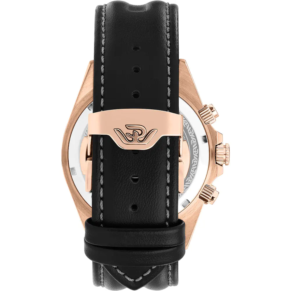 Philip Watch Caribe Sport R8271607003, terza vista ufficiale della cassa rose gold e cinturino nero