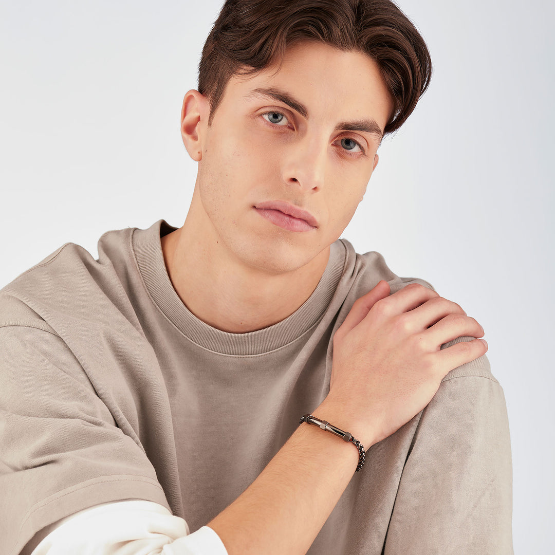 Bracciale S'Agapõ Bound SBD15 uomo nero-2b Gioielli