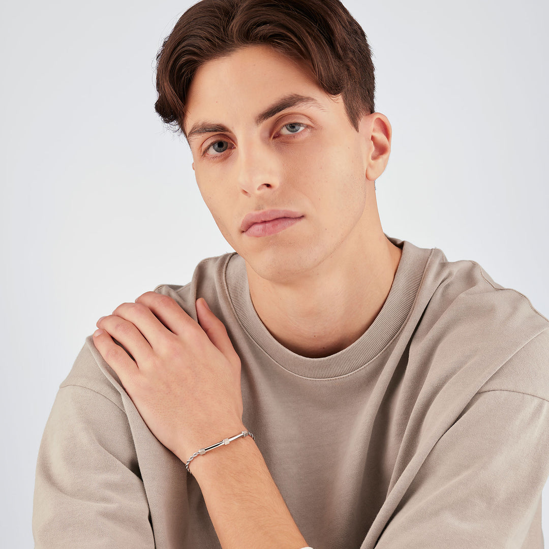 Bracciale S'Agapõ Bound SBD16 uomo acciaio satinato-2b Gioielli