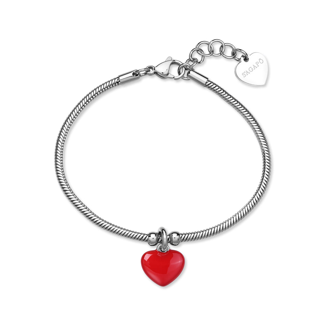 Bracciale S'Agapõ Click SCK291 cuore rosso-2b Gioielli