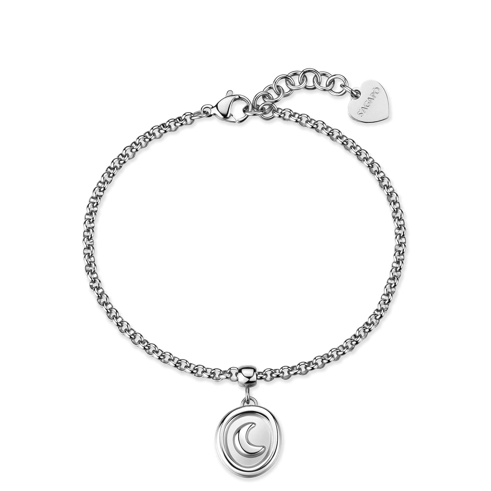 Bracciale S'Agapõ Feelings SFE46 con luna in acciaio donna-2b Gioielli
