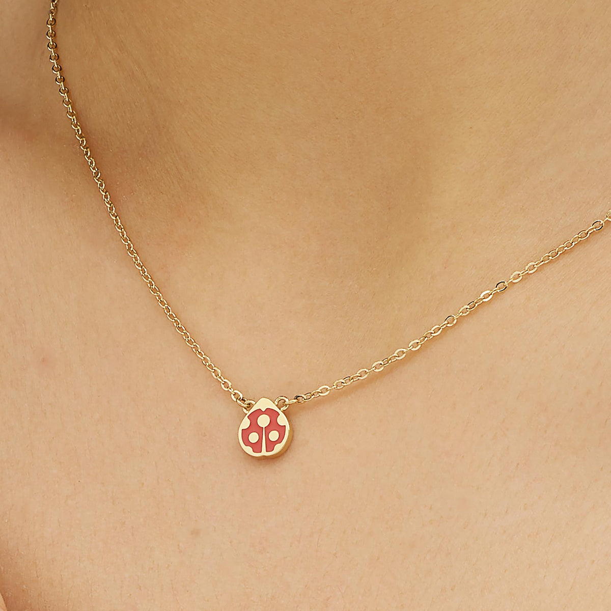 Collana S’Agapõ Click SCK259 dorata con coccinella rossa – foto 3