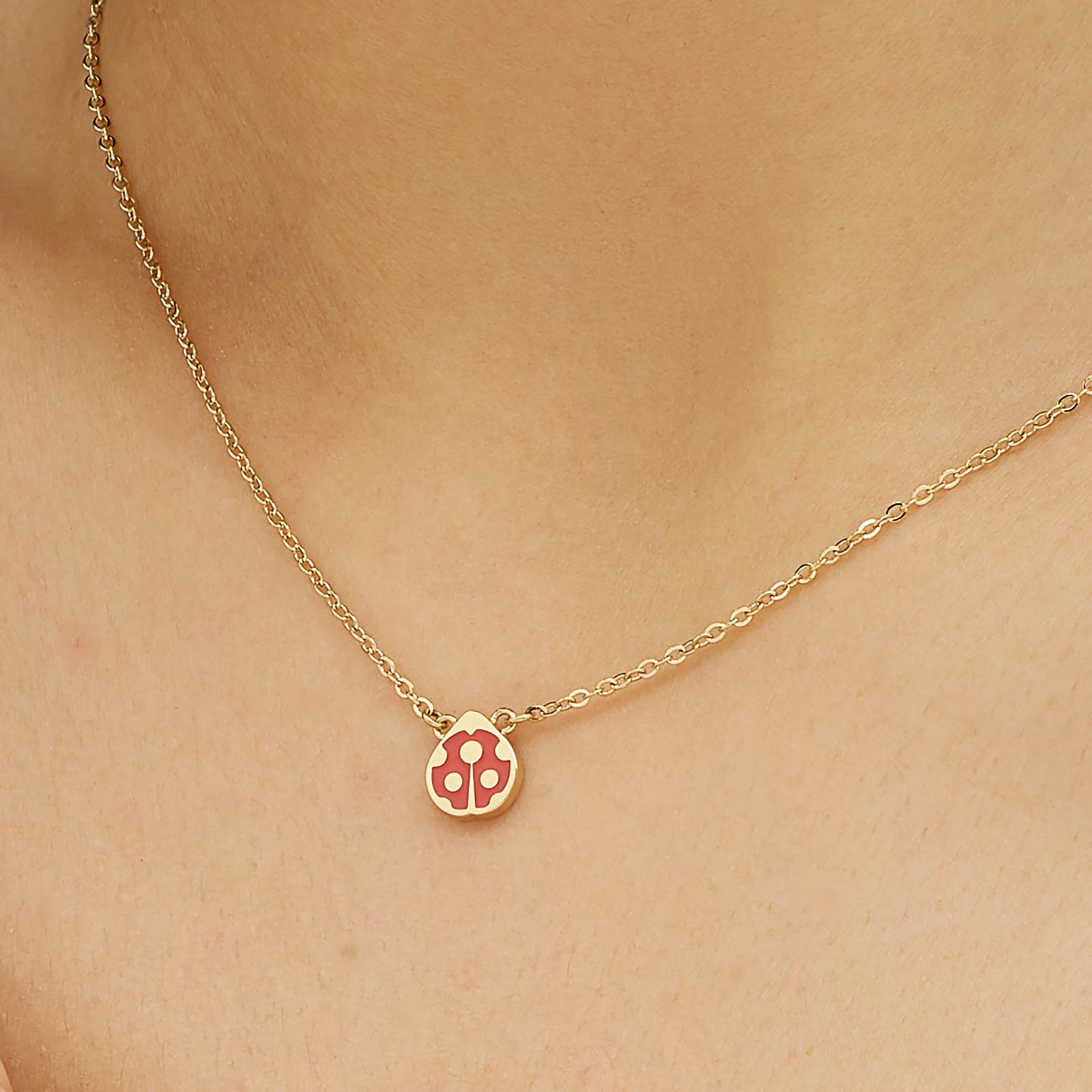 Collana S’Agapõ Click SCK259 dorata con coccinella rossa – foto 3
