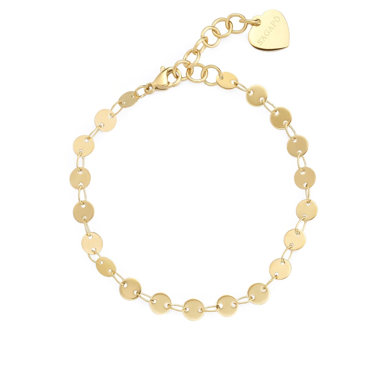 Bracciale S’Agapõ Chunky SHK101 dorato a dischetti – vista principale