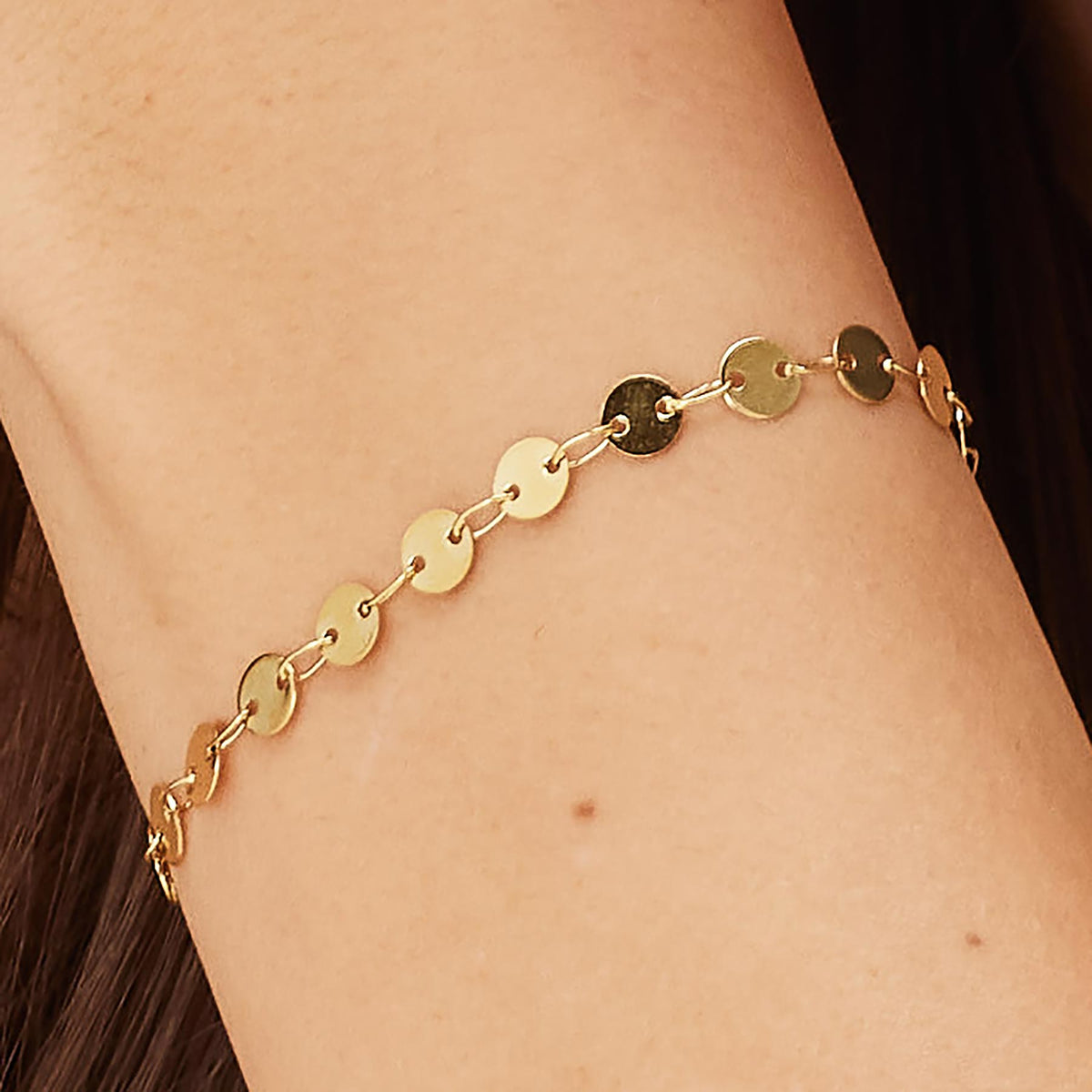 Bracciale S’Agapõ Chunky SHK101 dorato a dischetti – foto 3