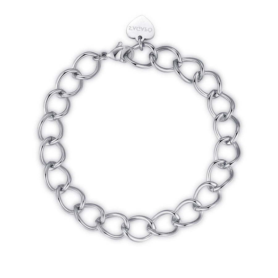 Bracciale S’Agapõ Chunky SHK33 argento a maglie larghe – vista principale