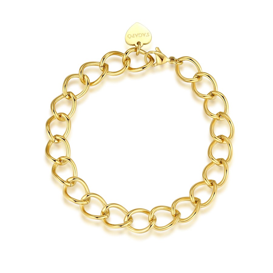 Bracciale S’Agapõ Chunky SHK34 dorato a maglie larghe – vista principale