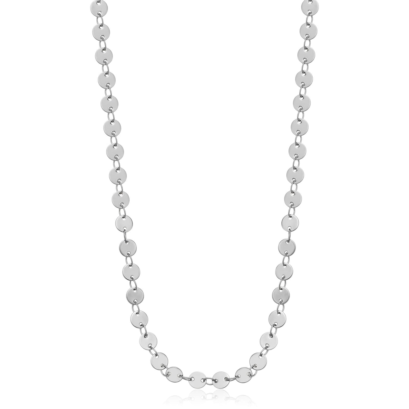 Collana S’Agapõ Chunky SHK80 argentata a dischetti – vista principale