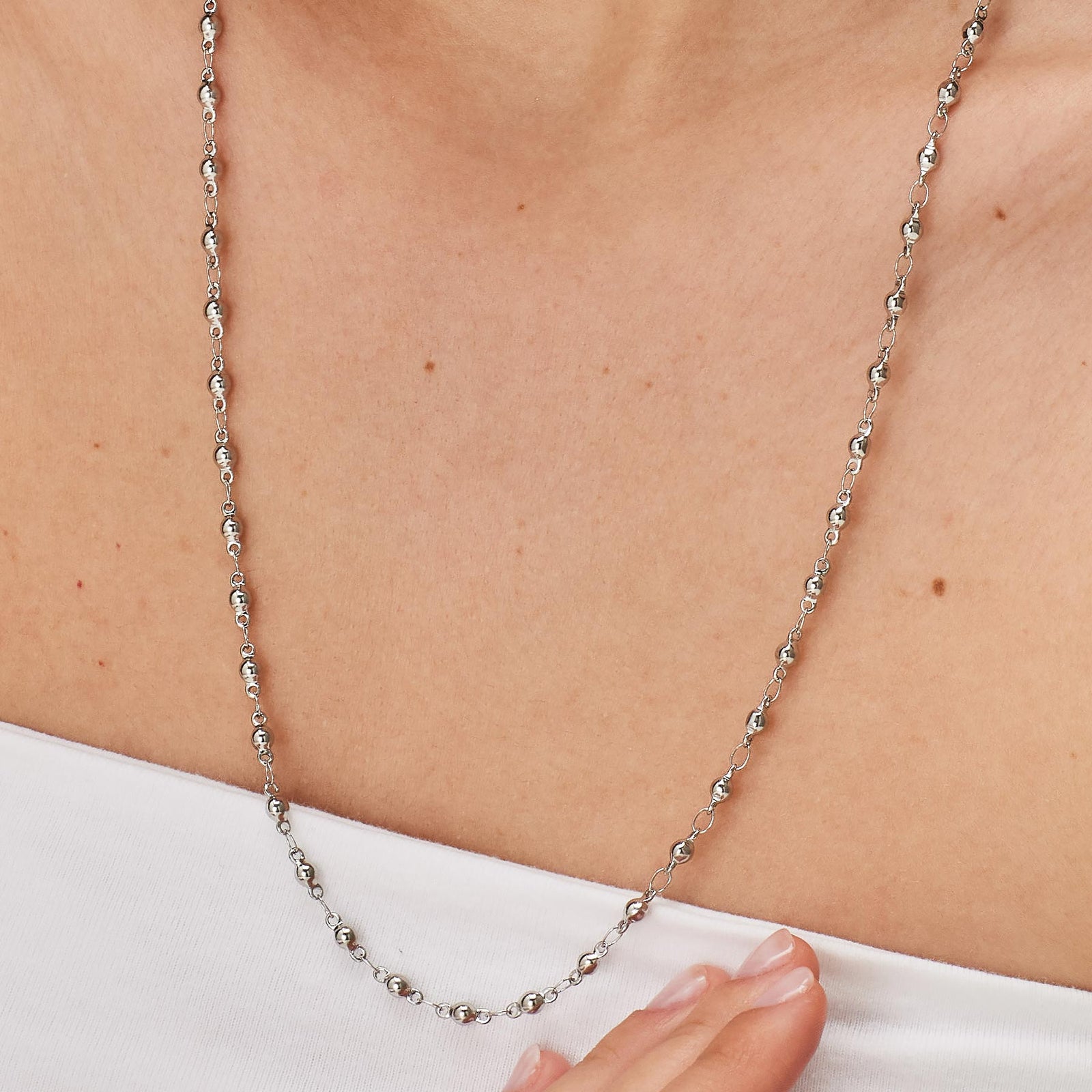 Collana lunga S’Agapõ Chunky SHK86 argento a pallini – foto 3