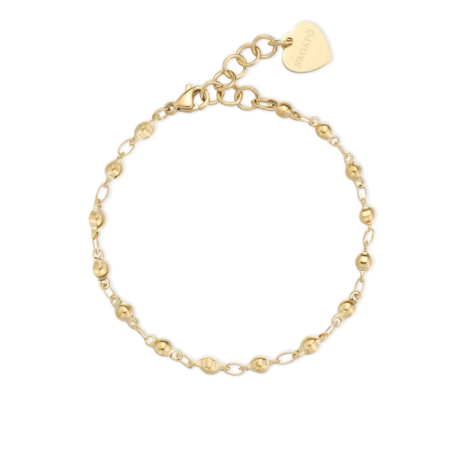 Bracciale S’Agapõ Chunky SHK98 dorato a pallini — principale