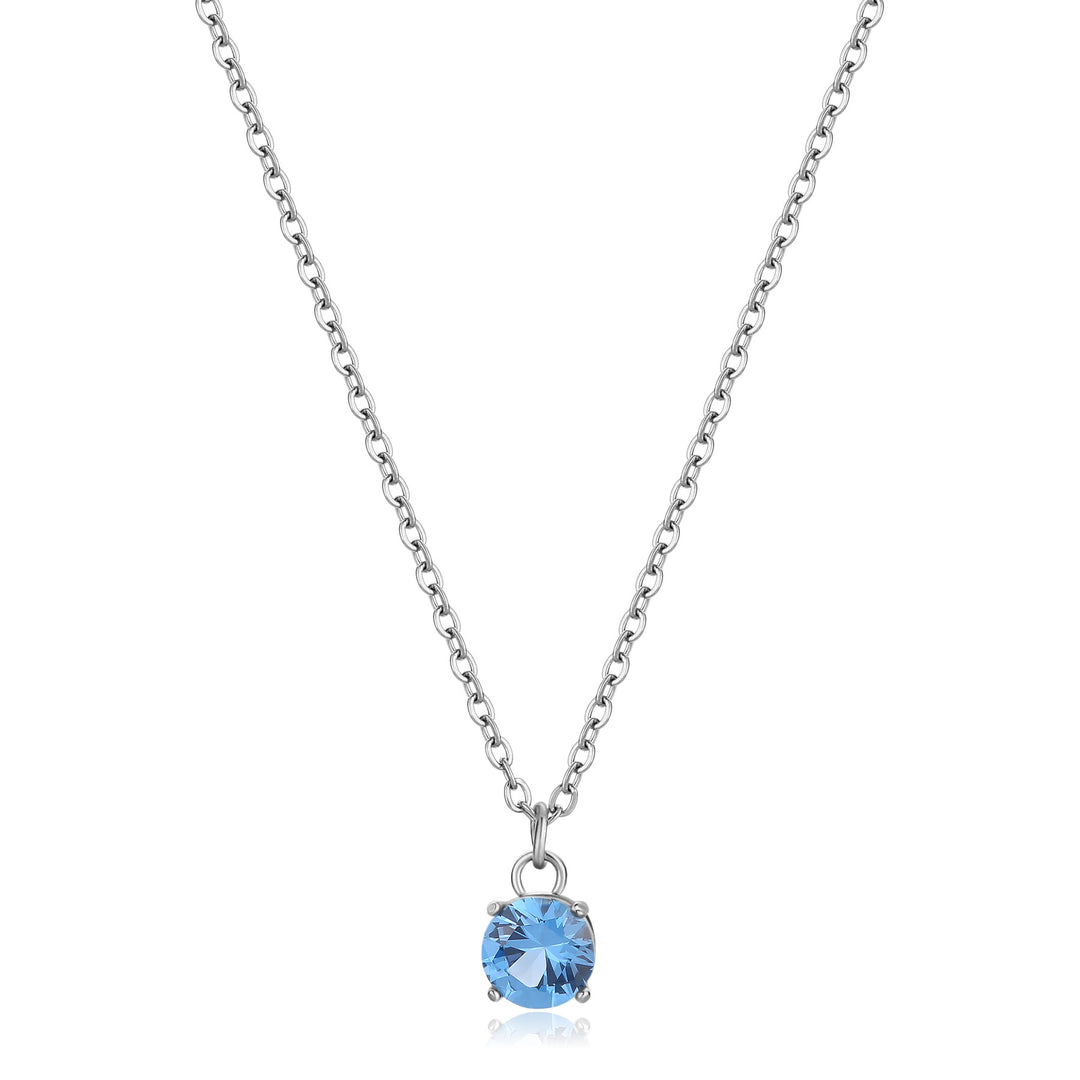 Collana S'Agapõ Dazzly SDZ04 zirconia azzurra-2b Gioielli