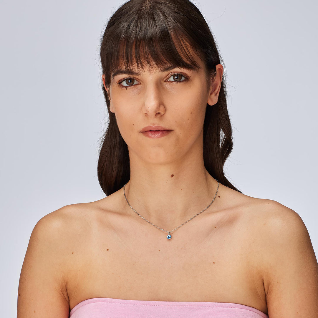 Collana S'Agapõ Dazzly SDZ04 zirconia azzurra-2b Gioielli