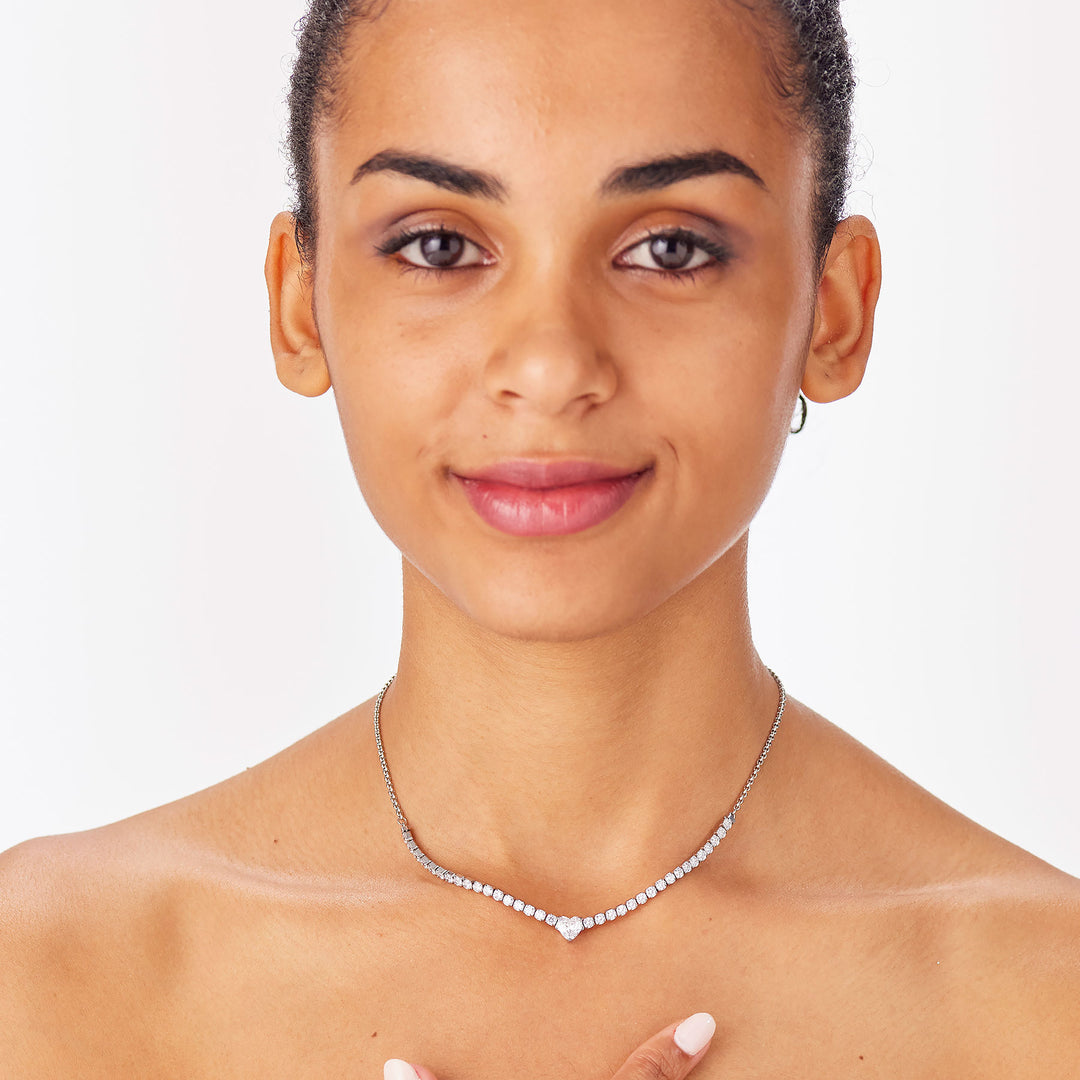 Collana S'Agapõ Dazzly SDZ147 cuore e zirconia-2b Gioielli
