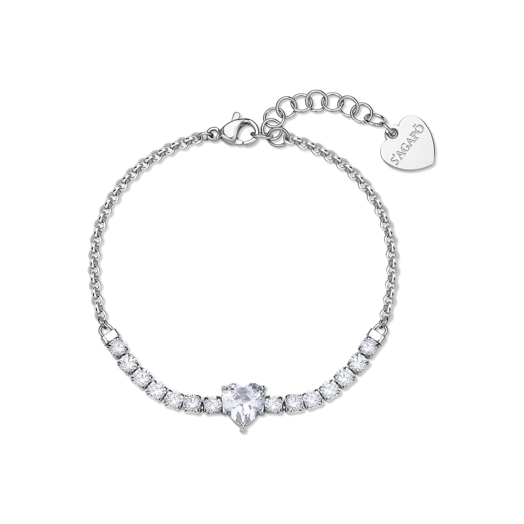 Bracciale S'Agapõ Dazzly SDZ151 cuore con zirconia-2b Gioielli