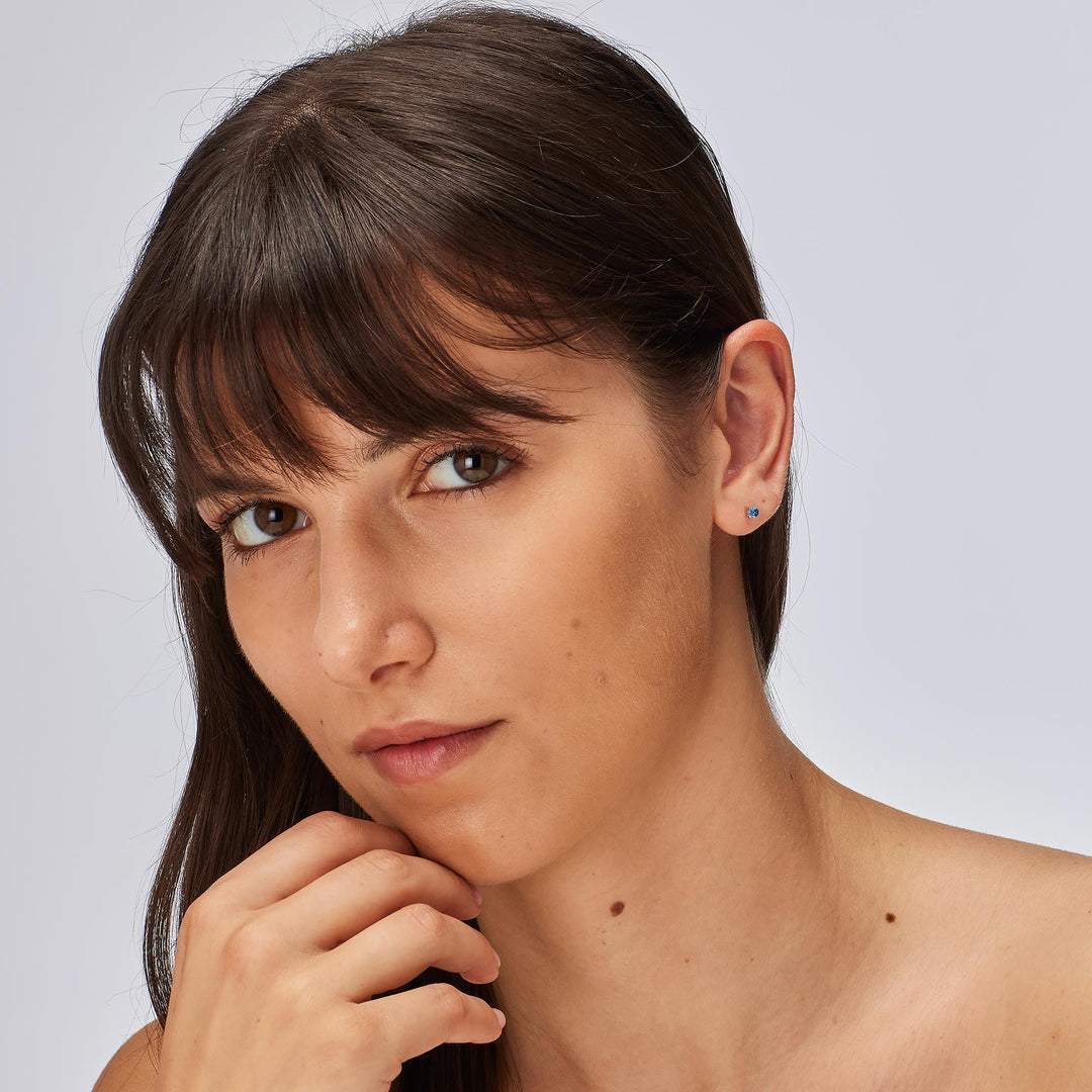 Orecchini S'Agapõ Dazzly SDZ50 zirconia azzurra-2b Gioielli
